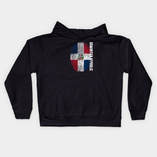 Dominican republic Flag Fingerprint My Story DNA Domrep Kids Hoodie